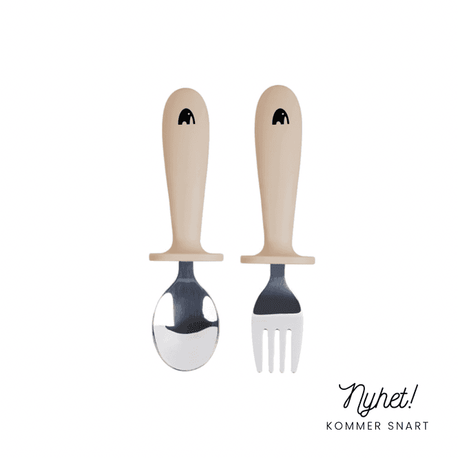 Hovedbilde Barnebestikk 2pck gaffel&skje - Nordisk sand