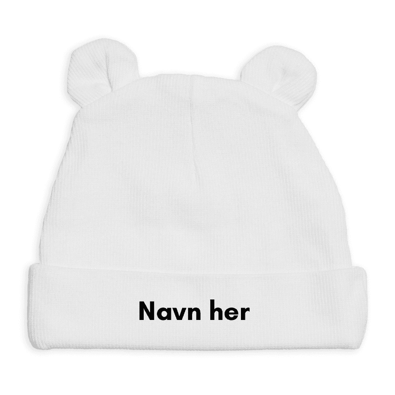 Nyfødtlue med navn - VELG FARGE